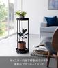Yamazaki Tower Planter Stand with W25 X X Flower Easy To Product 4367 Casters, 2-Tier, Black, Approx. D26.5 H70cm, Tower, Stand, Houseplants, Move,