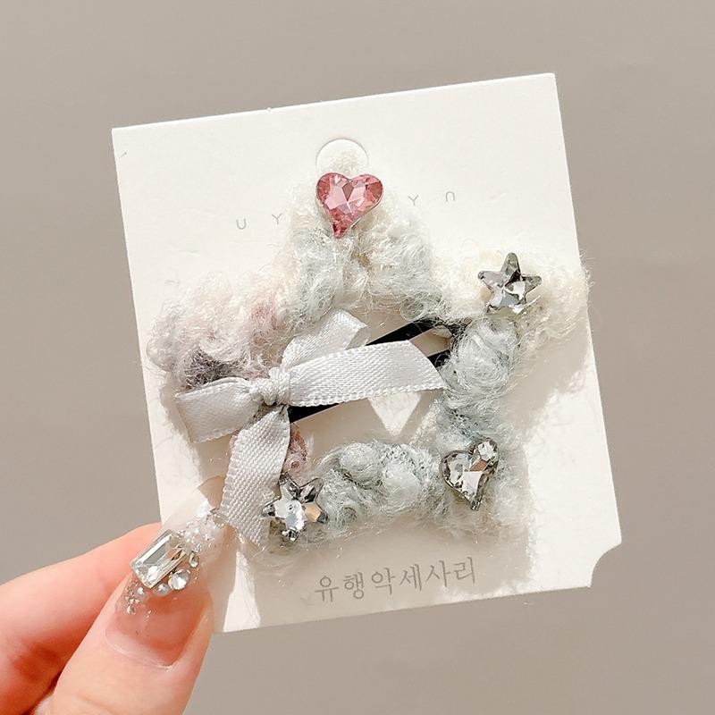 Осенне-зимняя заколка для волос «Кофе»: Женские бесшовные клипсы-уточки, BB и для челки