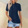 Women's Fashion Casual Lapel Short Sleeve Solid Color Shirt Women's Button Up Tops