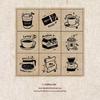 Изысканный И Искрящийся Стиль Жизни Деревянная Шкатулка для Печатей Набор Ретро Кофе Универсальный Повседневная Жизнь Практичный Ручной Блокнот Печать для Штамповки