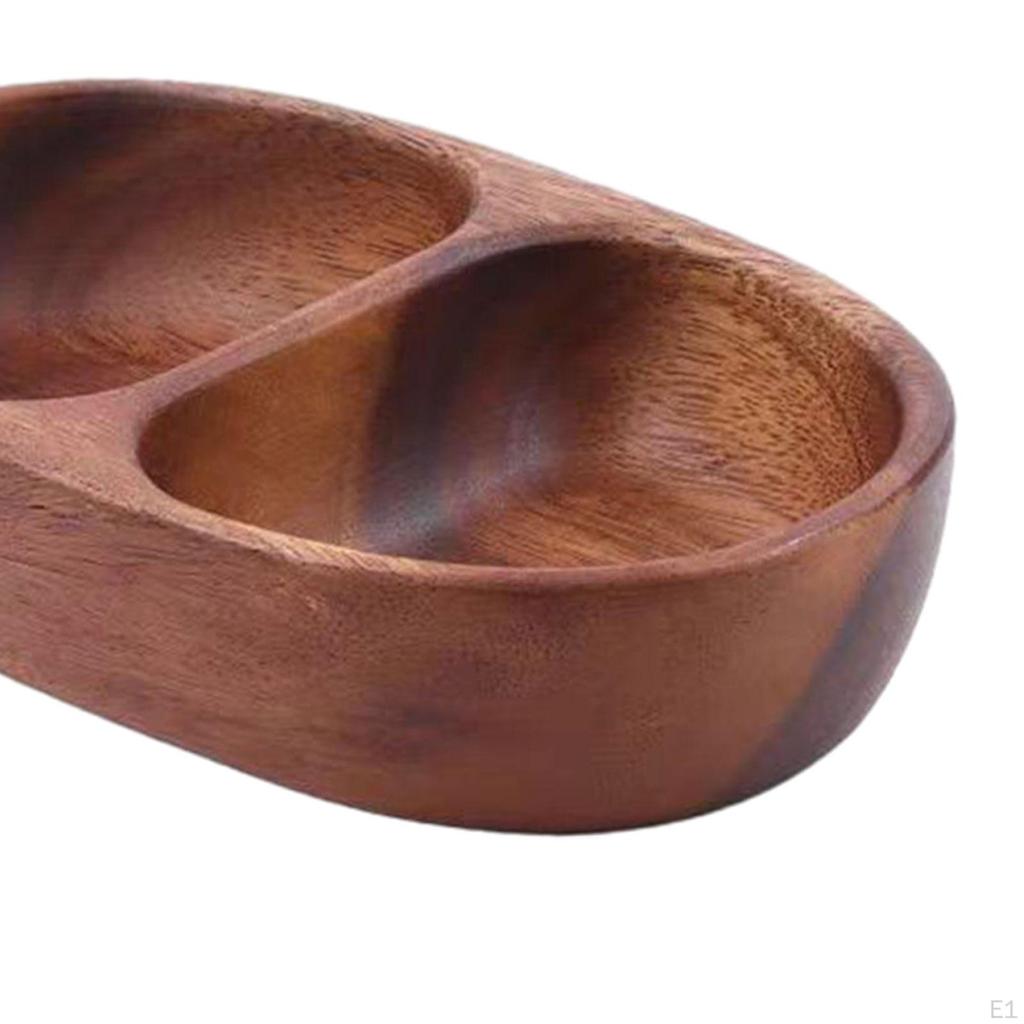 Dipping Bowl Wooden Reusable Rustic Decorative Mixing Small Serving for Restaurant