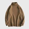 Men's Solid Color Slim Mid-Neck Sweater - Knitted Turtleneck for Autumn/Winter