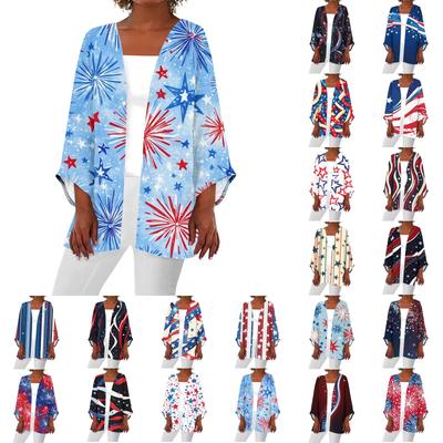 Женская повседневная модная легкая куртка средней длины с принтом, кардиган