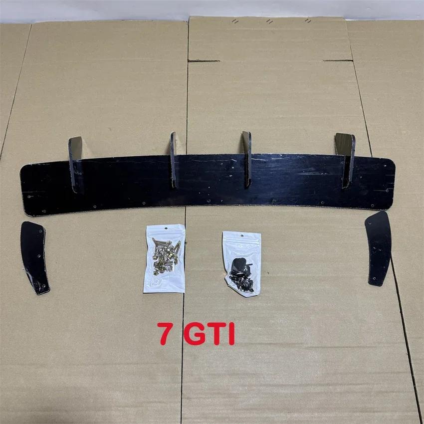 For Volkswagen Golf 7 MK 7 R GTI 2013-2017 Car Rear Bumper Diffuser Tail Splitter Spoilers Protector Guard Lip Body Kits Black