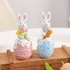 Пасхальные смоляные кролики, настольные украшения с яйцом, очаровательные кроличьи фигурки для вечеринок и праздников