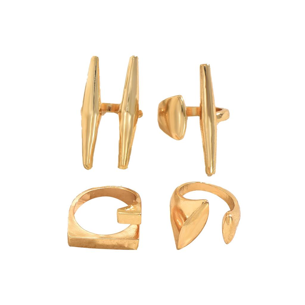 Больше. Новый набор колец Фэн, геометричный гладкий дизайн, открытое кольцо, универсальные и высококлассные украшения.