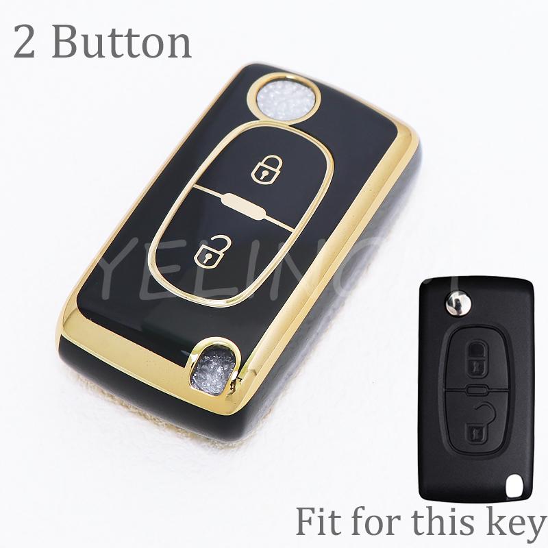 2 3-кнопочный чехол-футляр из ТПУ для ключа Peugeot Partner Tepee 207 307 308 407 Для Citroen C-Crosser C3 C4 Picasso Berlingo Держатель чехла