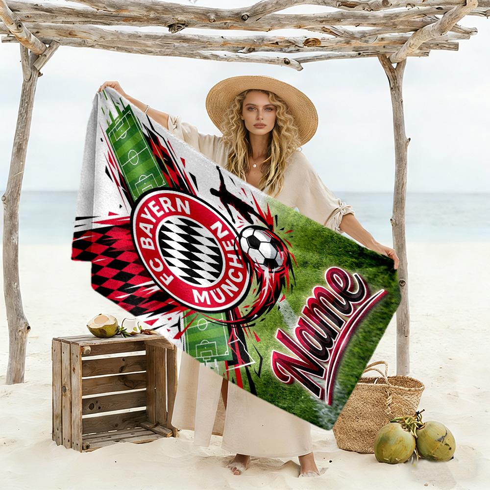 Bundesliga Champion Celebration Customize Your Name Beach Towel High Absorbency & Quick-Dry