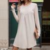 Autumn and Winter Hair-woven Pit Knitted Skirt Long-sleeved Pleated Patchwork Dress