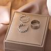 Женщины Корея Винтаж Металл Круглый Простой Женские Подарки Цепочка Ювелирные Изделия Кольца Набор Открытые Кольца
