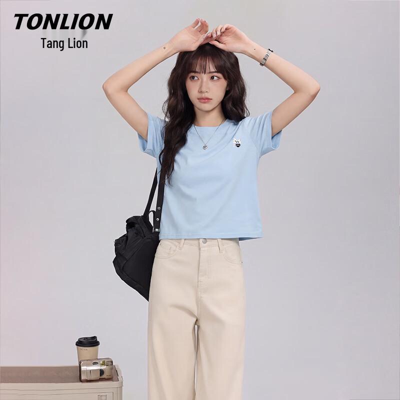 Женская хлопковая футболка TonLion с милым принтом щенка