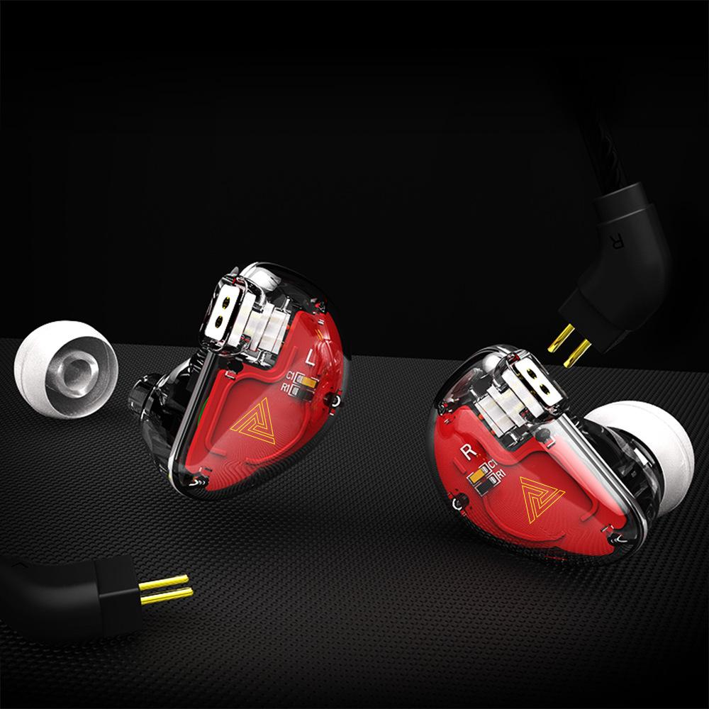 QKZ VK5 Flagship Headset In -ear Headphones 4 Unit Dynamic Bass Mobile Phone Line Control Metal Headset Earplug