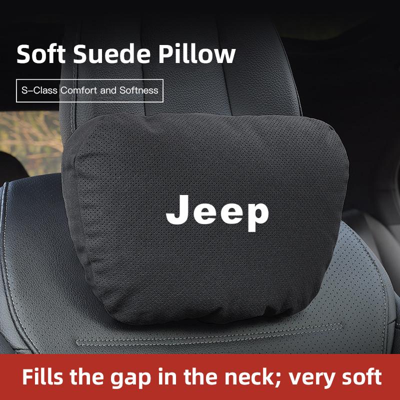 Car Logo Car Neck Pillow & Back Support Cushion Comfortable For Jeep Wrangler JK Gladiator Renegade Grand Cherokee Valve Stem LVCZN1