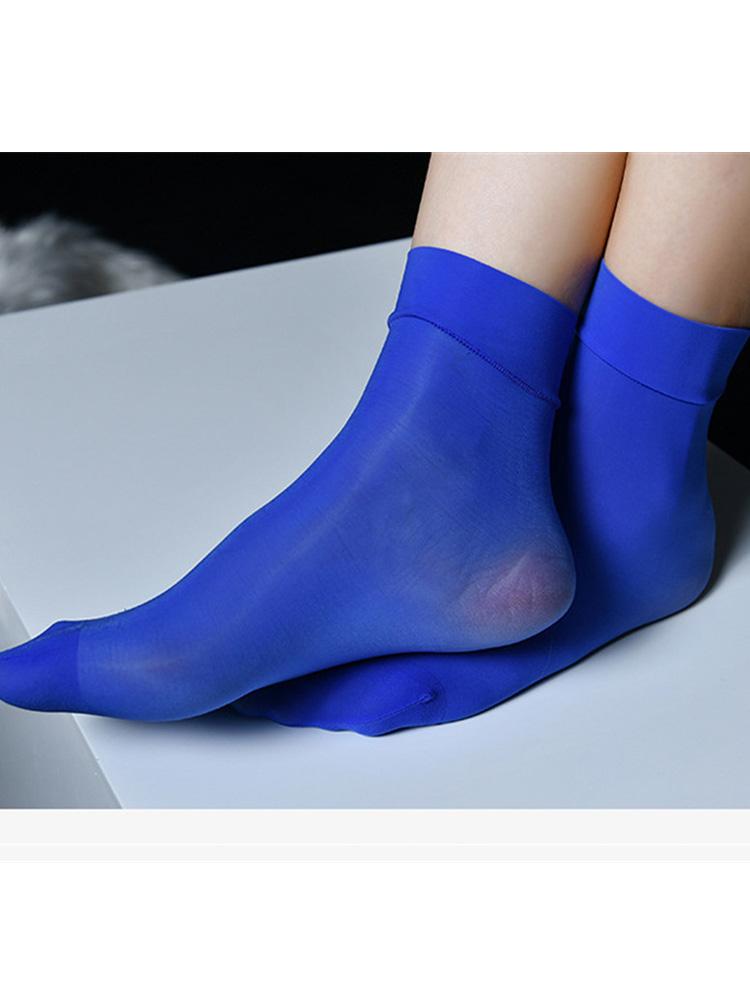 Sexy 8D 912 PIN Short Socks Oil Glossy Ultra-Thin Stockings Silk Knee High Socks Candy Color Shiny Long Socks Lingerie Elastic