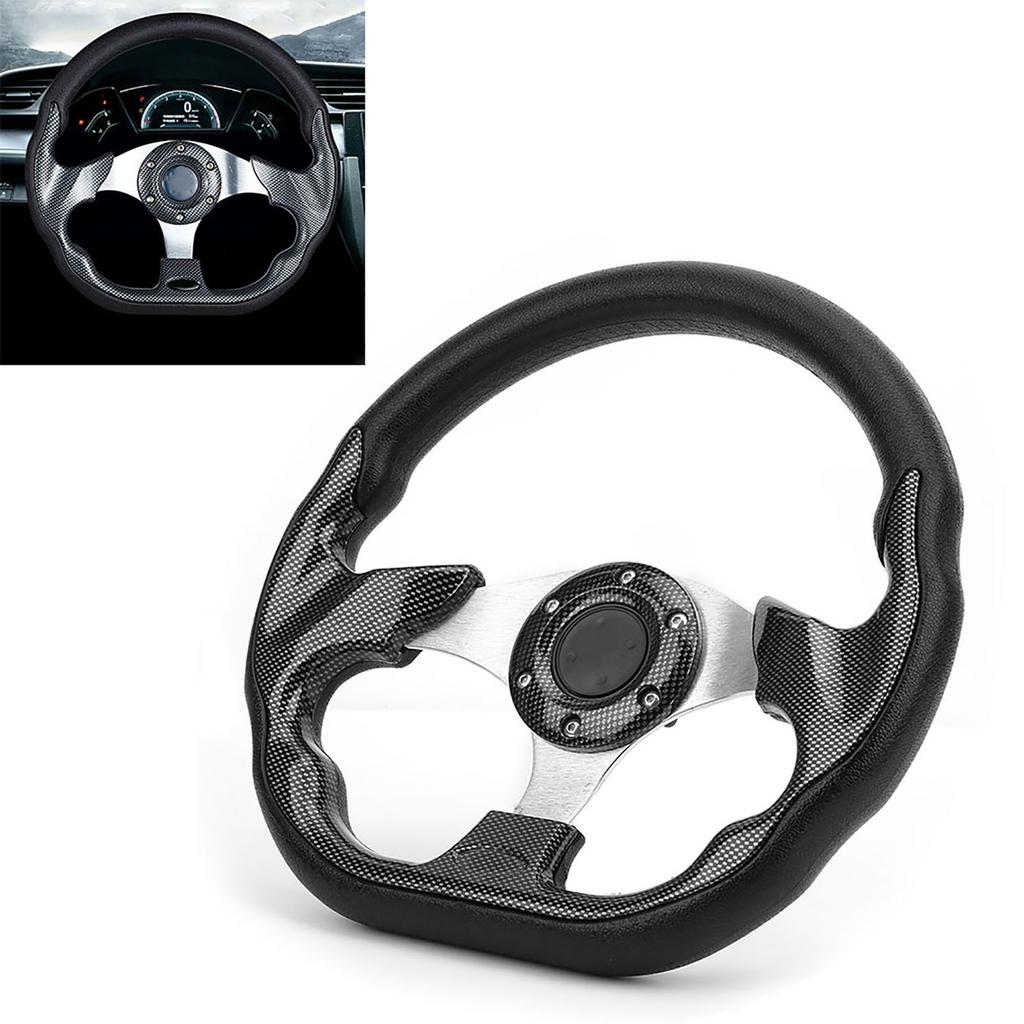 Универсальный автомобильный руль 320 мм из углеродного волокна в стиле гоночного дрифта с кнопкой звукового сигнала