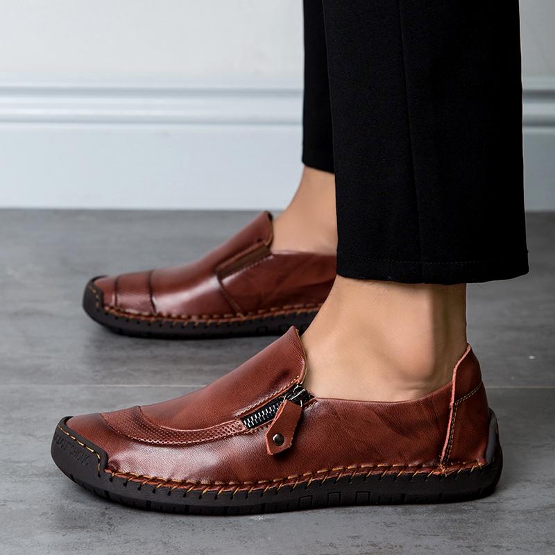 Мужская обувь ручной работы, повседневная кожаная обувь, мужские лоферы, удобная прогулочная обувь для вождения, мокасины, мужская обувь на плоской подошве