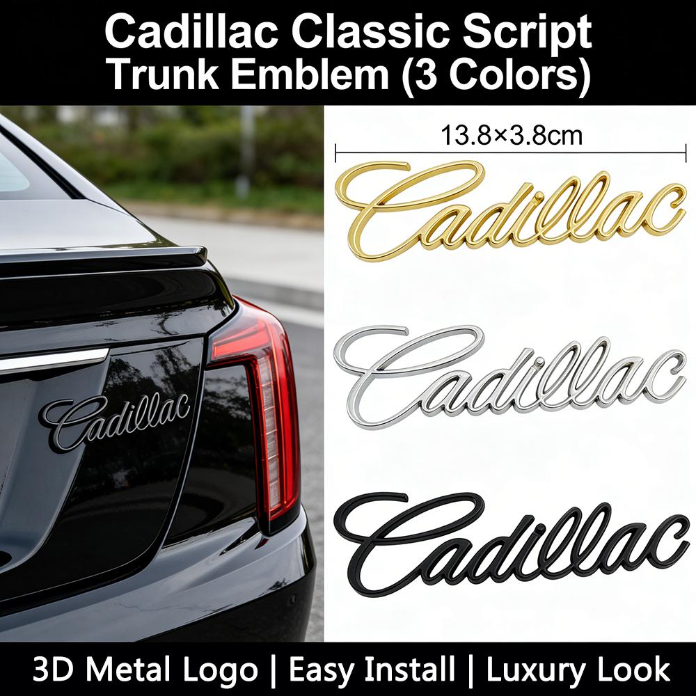 13.8x3.8см Cadillac Classic Script Наклейка-эмблема на багажник 3D Металлическая эмблема для CT4 CT5 XT4 XT5 XT6 ATS CTS XTS Автомобильная боковая декоративная наклейка