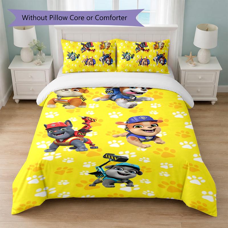 PAW Patrol Print 3Pcs Duvet Cover Set 1 Duvet Cover and 2 Pillowcases Soft Bed Linen For Household Bedroom