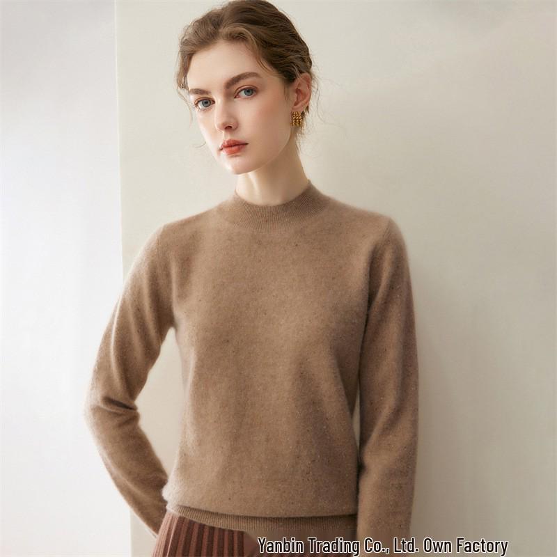 Women's Cashmere Mock Neck Versatile Autumn/Winter Knitwear