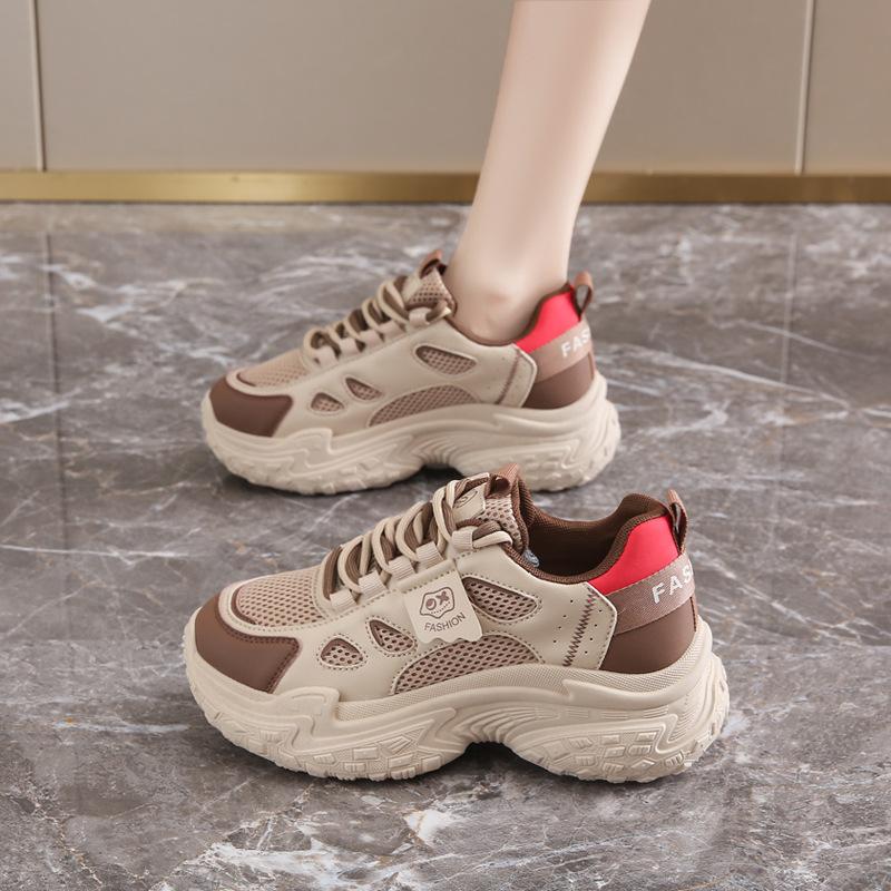 2025 Spring New Tire Sole Women's Dad Shoes Thick Sole Increases Height and Shows Leg Length Women's Shoes Star Same Sports Shoes