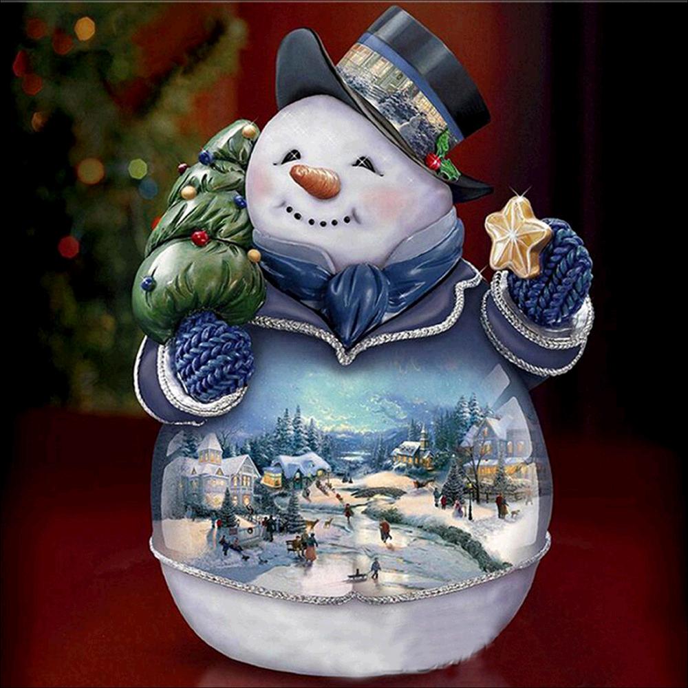 Плюшевый мишка Diy 5D Рождественская алмазная живопись животное Снеговик и старик Алмазная вышивка крестиком мозаичное украшение подарок