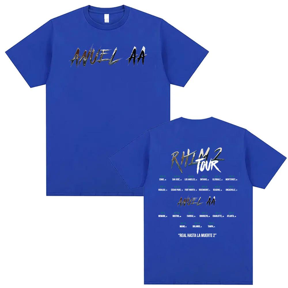 Anuel AA Rhlm 2 Real Hasta La Muerte Album Print T-shirt for Men and Women Harajuku 90s Summer Print 100% Pure Cotton T-shirt