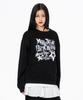 MOZMOZ Social V Graphic Oversized Sweatshirt Black