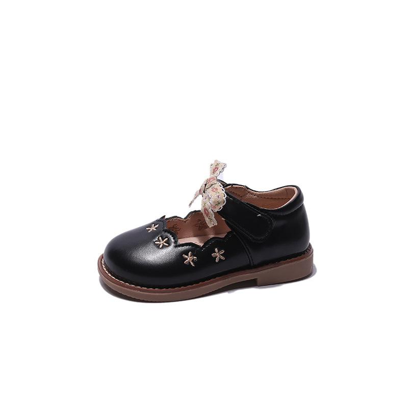 Zapatos NiñaФранцузская обувь для девочек Весна Корейская обувь из мягкой кожи на мягкой подошве Ретро детская обувь Обувь для девочек Принцесса Обувь для девочек Маленькая Средняя Детская обувь для младенцев