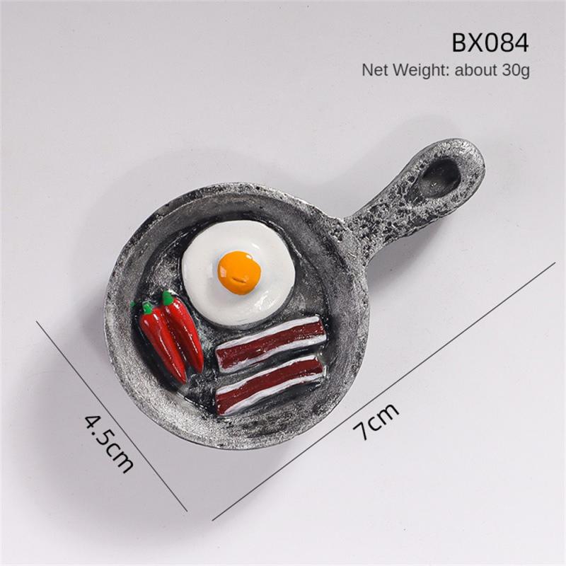 3D Food Model Fridge Magnets Creative Cartoon Simulation Food Bread Egg Milk Refrigerator Magnetic Sticker Message Holder Decor