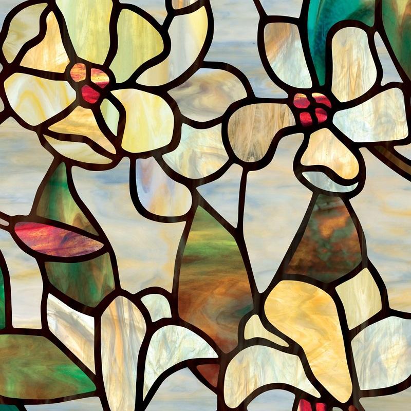 Статическая пленка для защиты окон, статическая пленка Magnolia, ПВХ, защита конфиденциальности, украшение дома, стеклянная фольга для окон, дверей, шкафов, столов