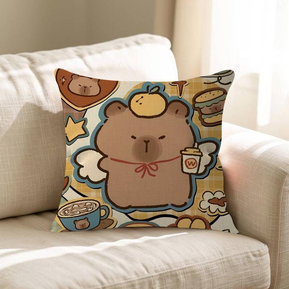 Cute Capybara Cushion Cover Pillowcase Upholstery Sofa Throw Pillow Home Decor Pillowcas