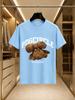 2026 New Arrival 100 Cotton Tshirt Pdgcircle Upside Down Bear Print American Vintage Loose Casual Short Sleeve Tee