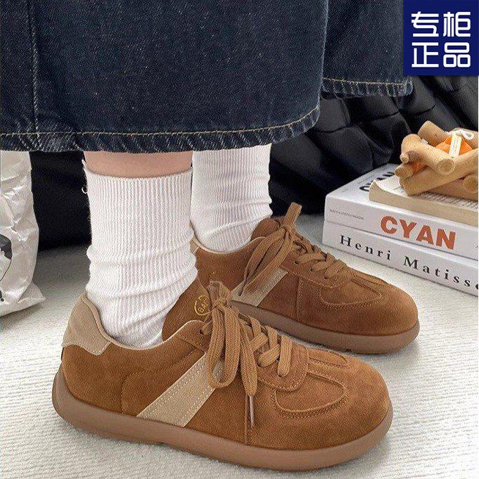 Осенняя новая повседневная обувь в стиле ретро для женщин 2024 года, универсальные повседневные туфли Майяра с мягкой подошвой, спортивная обувь с толстой подошвой, подходящая по цвету