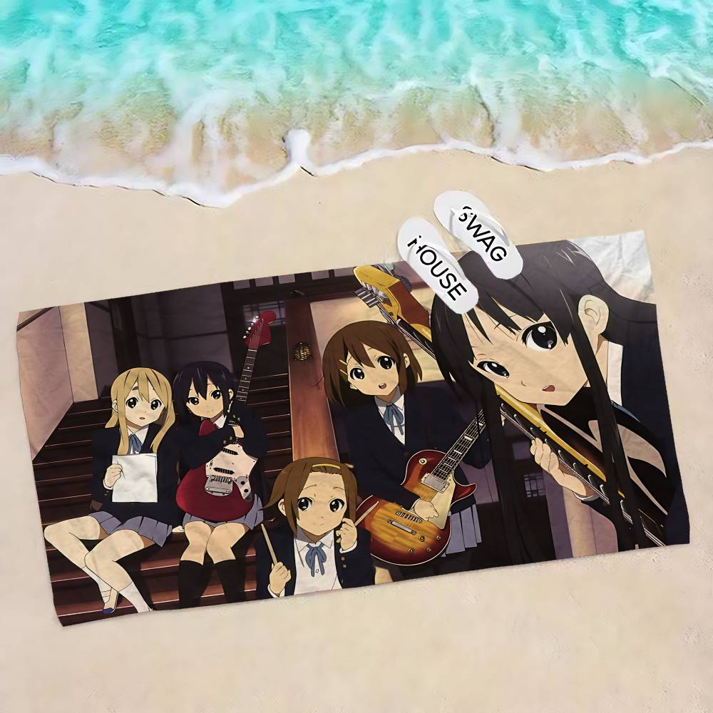 Аниме K-On Микрофибра Печатное Пляжное Полотенце Горный Туризм Йога Пляж Плавание Бег Впитывающее Мягкое Полотенце