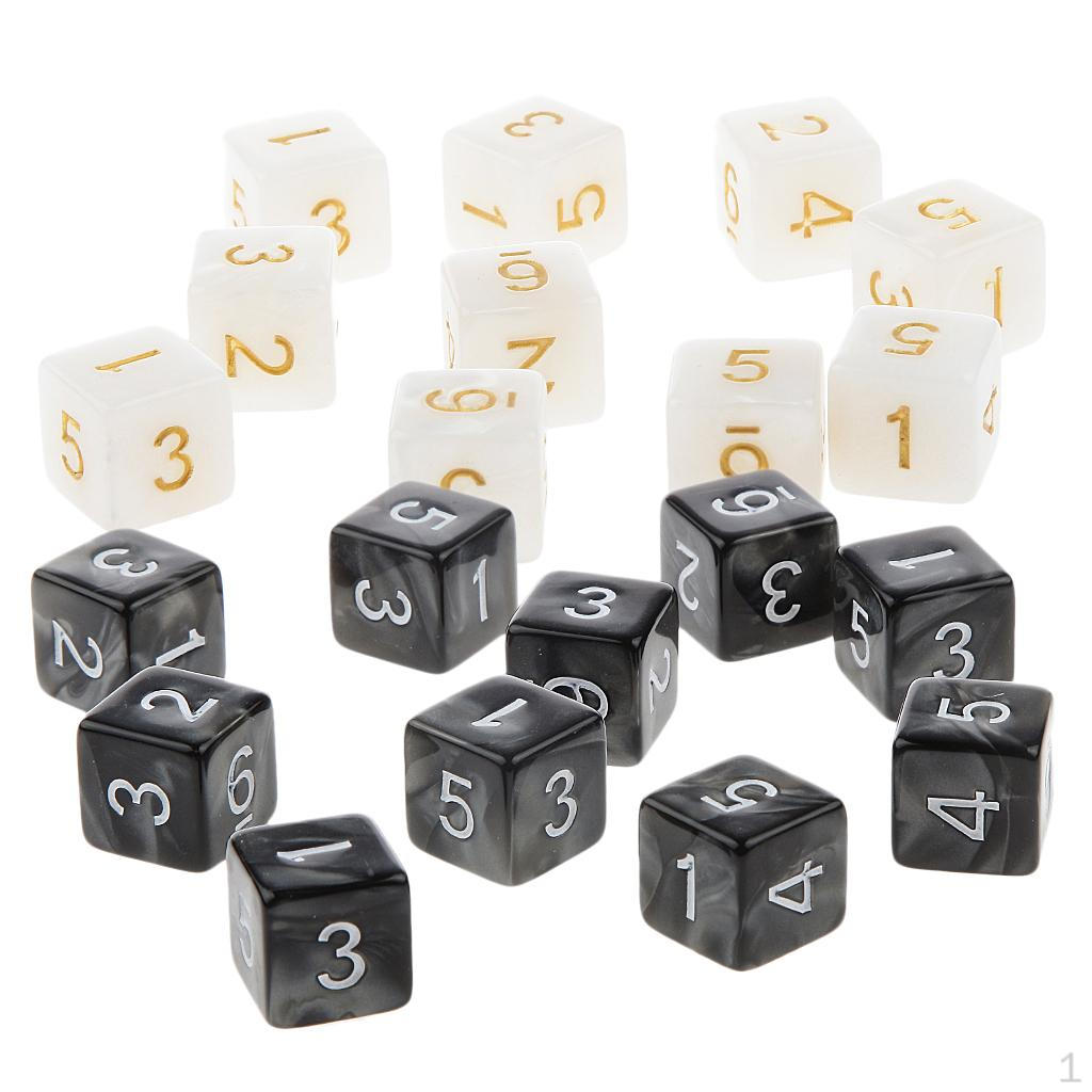 20 шт. Непрозрачный набор D6 Шестигранный кубик Место для