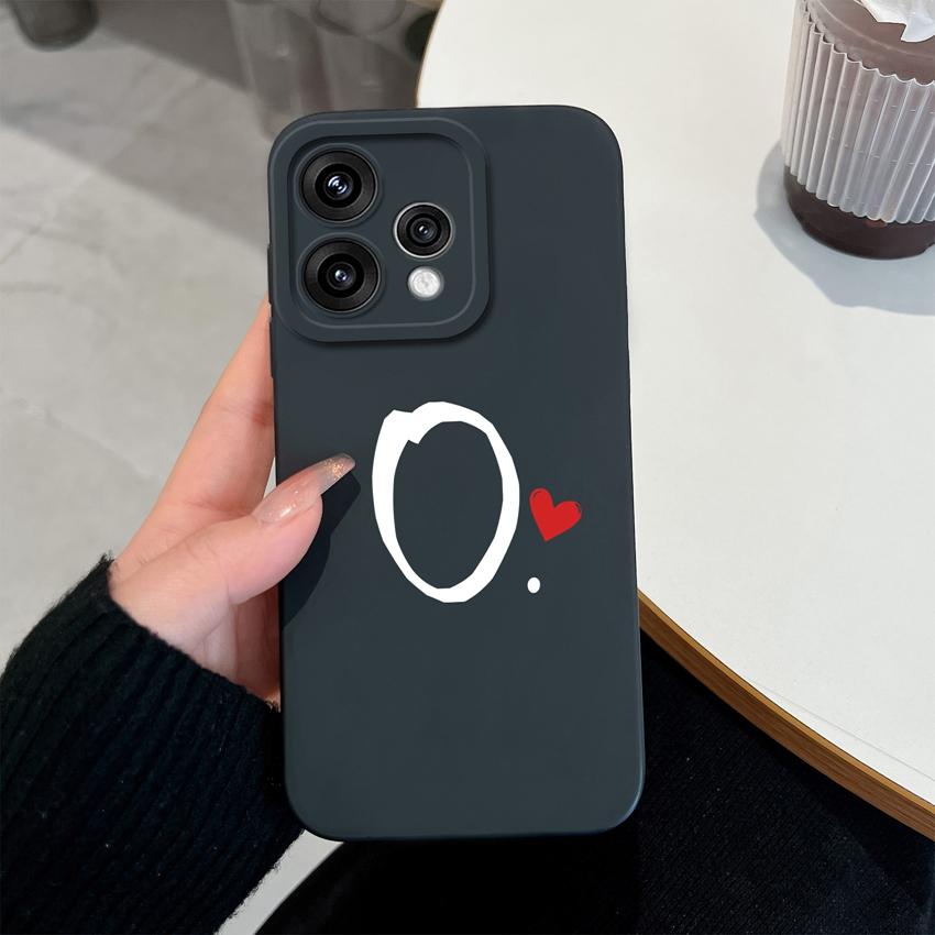 Милый Чехол для Телефона с Узором из Красных Сердечек и Букв для Oppo Reno 15 14 13 12 11 Pro 15F 14F 13F 12F 11F 5G Ударопрочный Силиконовый Чехол-Защита для Объектива Камеры