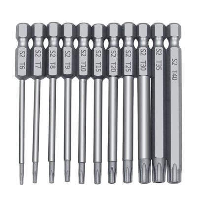 11 шт. полых отверток Torx Plum Blossom Hex Bits Driver Tamper Прочный инструмент для отвертки