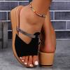 Peep Toe Wedge Slides Women 2024 Summer T-Strap Platform Slippers Woman Pu Leather High Heels Sandals Mujer Non-Slip Beach Shoes