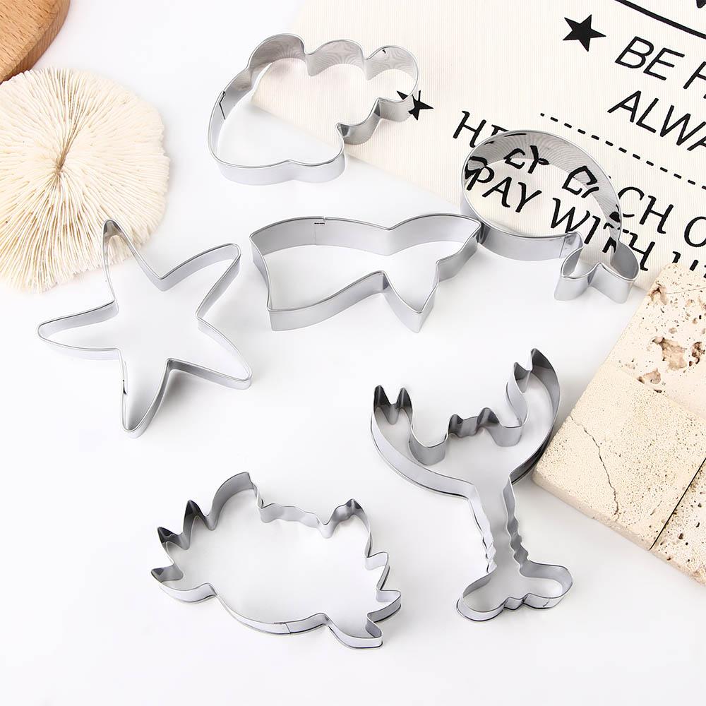 Кухонная нержавеющая сталь для суфле и выпечки DIY Форма для печенья Вырубка для печенья Морские обитатели Инструменты для выпечки