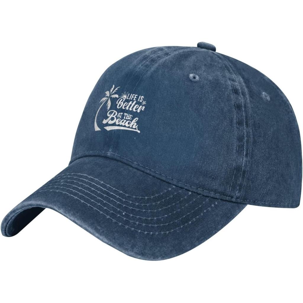 Life Is Better At The Beach Baseball Cap Cotton Washed Dad Hat Adjustable for Unisex