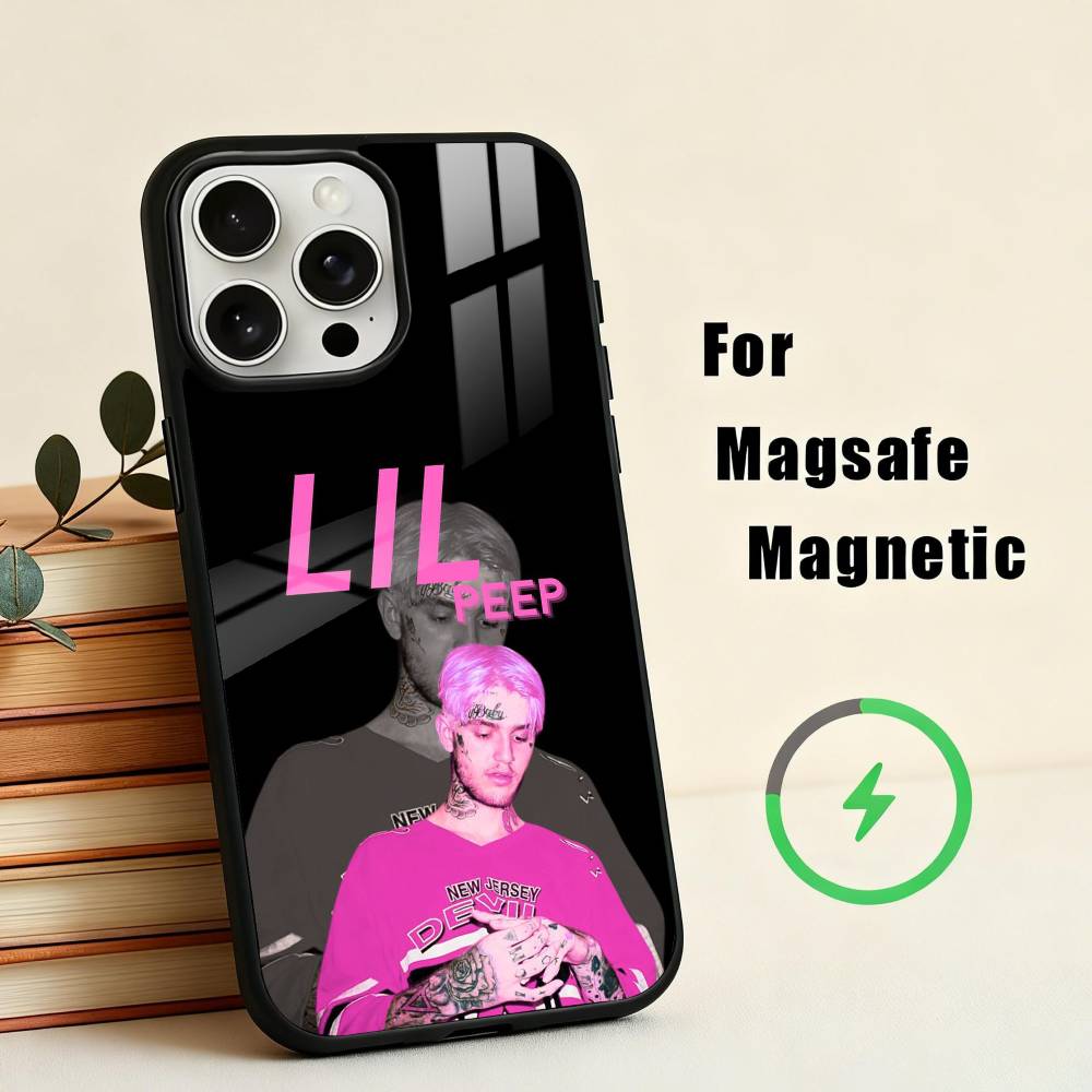 S-Star Shopping Lil Peep Чехол для телефона для iPhone 17,16,15,14,13,12,Plus,Pro,Max для Magsafe Магнитная беспроводная зарядка