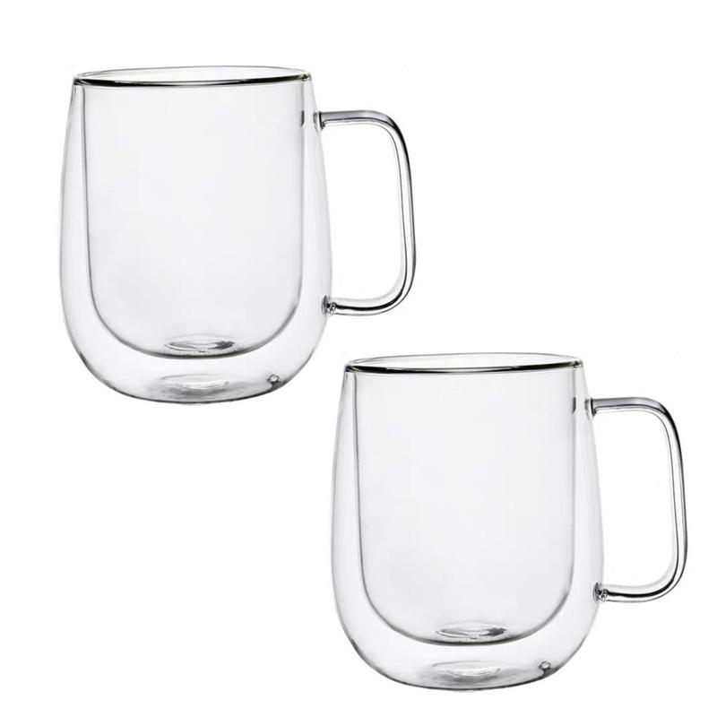 150/250/350 мл Термостойкие стеклянные чашки Двухстенная стеклянная кофейная чашка с ручкой Чашка для завтрака, молока, воды Прозрачные чашки для сока, пива