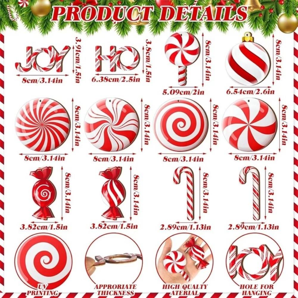 12/24 шт. Новое Деревянное Украшение на Рождественскую Елку Красная Конфета-Трость Украшение-Конфета-Трость DIY Подвеска Рождественская Рождество