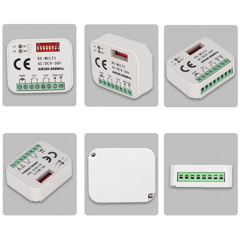 Rx-Multi приемник контроллер коммутатора переменного/постоянного тока 9 В-30 В 2 канала 300 МГц до 868 МГц приемник дистанционного управления гаражными воротами/дверями