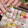 50Pcs 3D Santa Claus Snowman Elk Christmas Nail Charms Cartoon Xmas Sock Resin Nail Art Decoration DIY Nail Rhinestones Resin