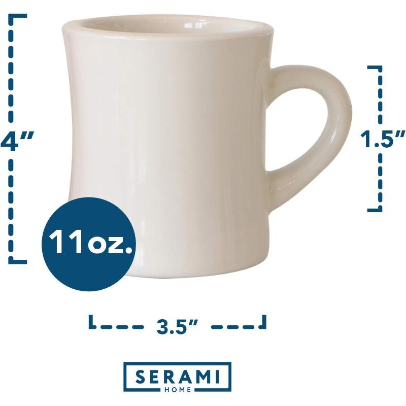 Оригинальный набор кремовых кружек для кофе в стиле дайнера объемом 11 унций - Керамические кружки, отлично подходящие для кухонного набора, путешествий и горячего чая, Ретро, Waffle House, Фермерский дом