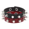 Punk Spike Cone Rivet PU Leather Bracelet, Adjustable Snap Button Gothic Rock Wrist Cuff Unisex Couple Jewelry