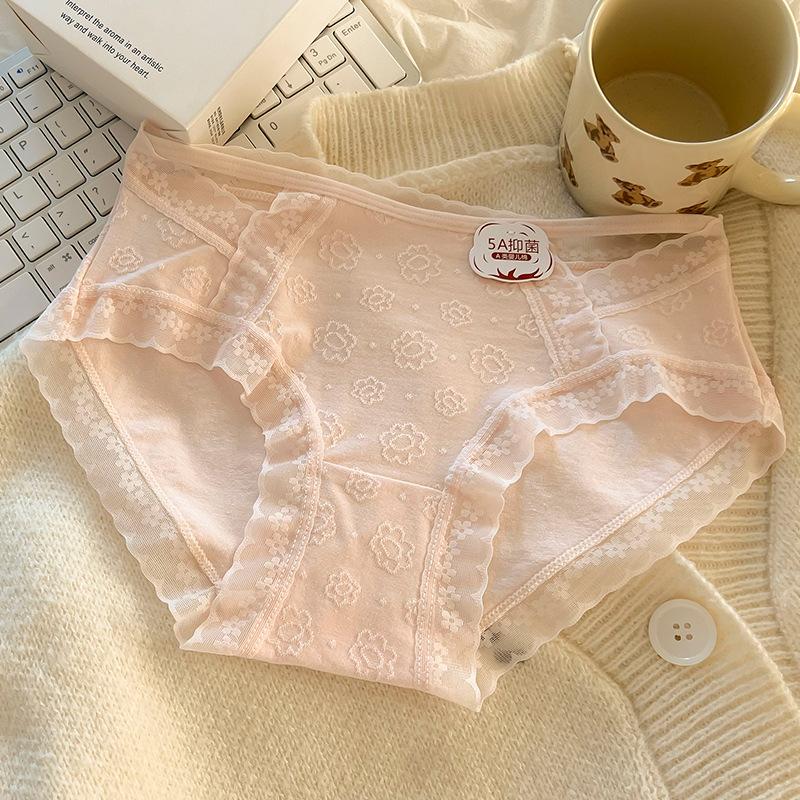 Женское нижнее белье из чистого хлопка 5A класса для младенцев, дышащее, антибактериальное, бесшовное, удобное, с треугольными чашечками и средней талией
