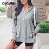 V-Neck Solid Women's Casual Sweatshirt Hooded Sweatshirt Top
