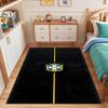 Brazil CBF Logo on Black Background Patterned carpet, suitable as a non slip play mat for the living room and bedroom sofa